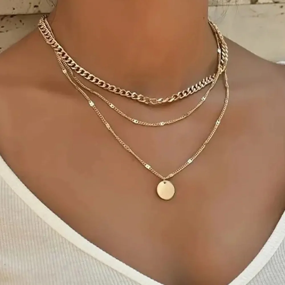 Gold Filled Multilayered Chain Necklace - Picture 1 of 1